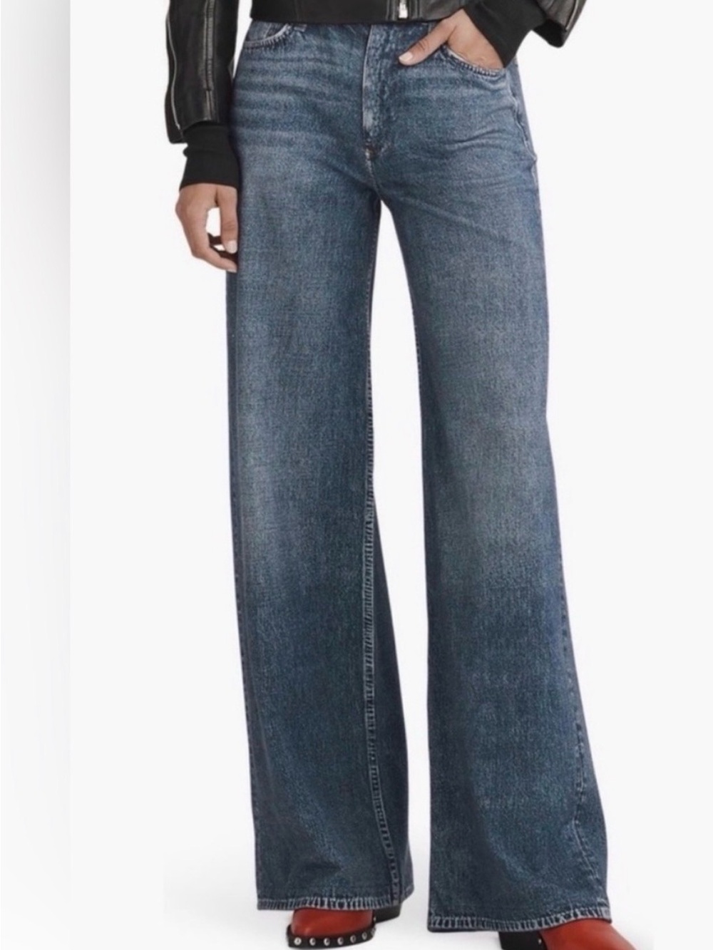 rag & bone Miramar Sofie Ankle Wide Leg Jeans in Kimber